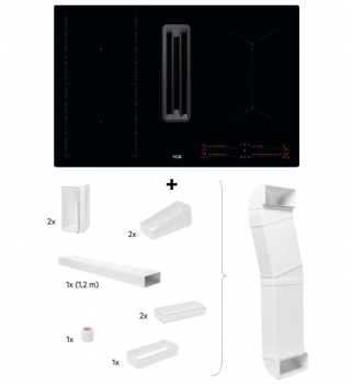 AEG CD8454KIT  Autarkes Kochfeld mit integriertem Dunstabzug / Muldenlüfter / Umluft / 80cm mit M2CKCF01C
